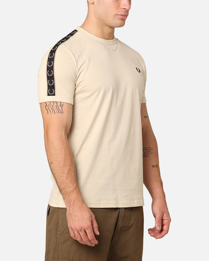 Fred Perry Contrast Tape Ringer T-Shirt Oatmeal/Warm Grey