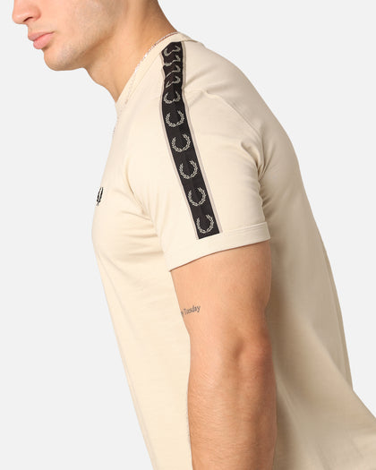 Fred Perry Contrast Tape Ringer T-Shirt Oatmeal/Warm Grey