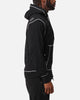 Felt Contrast Stitched Full Zip Hoodie Black