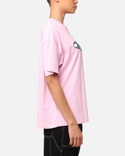 X-Girl Women's Contrast Oval Oversized T-Shirt Baby Pink