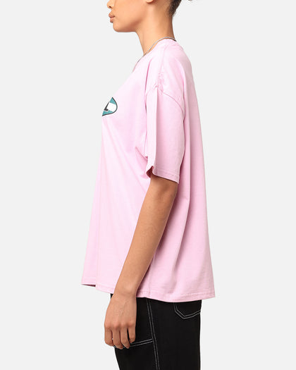 X-Girl Women's Contrast Oval Oversized T-Shirt Baby Pink