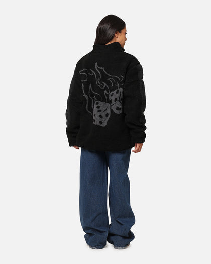 X-Large Fire Dice Reversible Sherpa Jacket Black