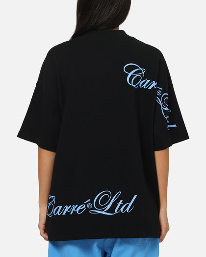 Carre Side Script Oversized T-Shirt Black/Blue