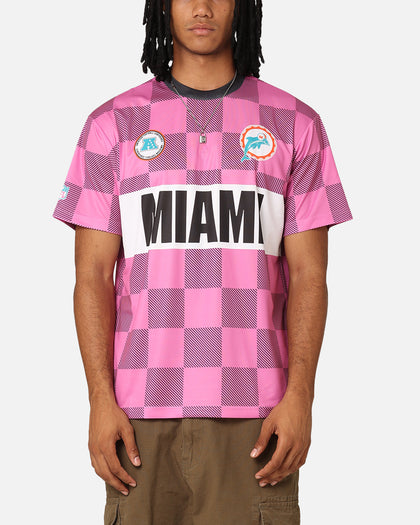 Majestic Athletic Miami Dolphins Team Line Checkered Jersey Black/Pink