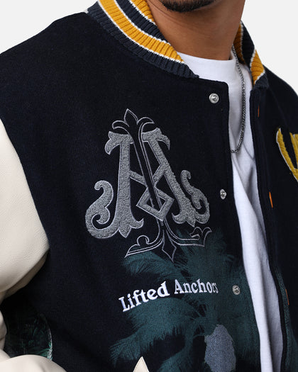 Lifted Anchors "Kournikova" Varsity Tennis Jacket Deep Navy