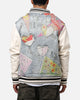 Lifted Anchors "Martina" Boro Denim Varsity Jacket Denim/Cream