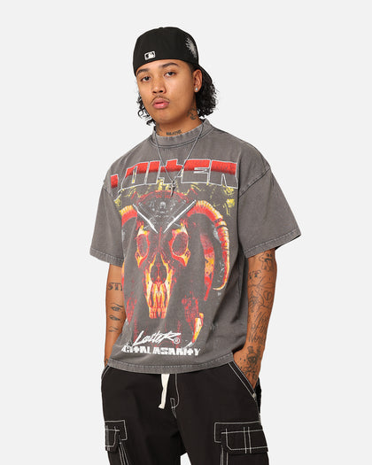 Loiter Digital Insanity Vintage T-Shirt Charcoal