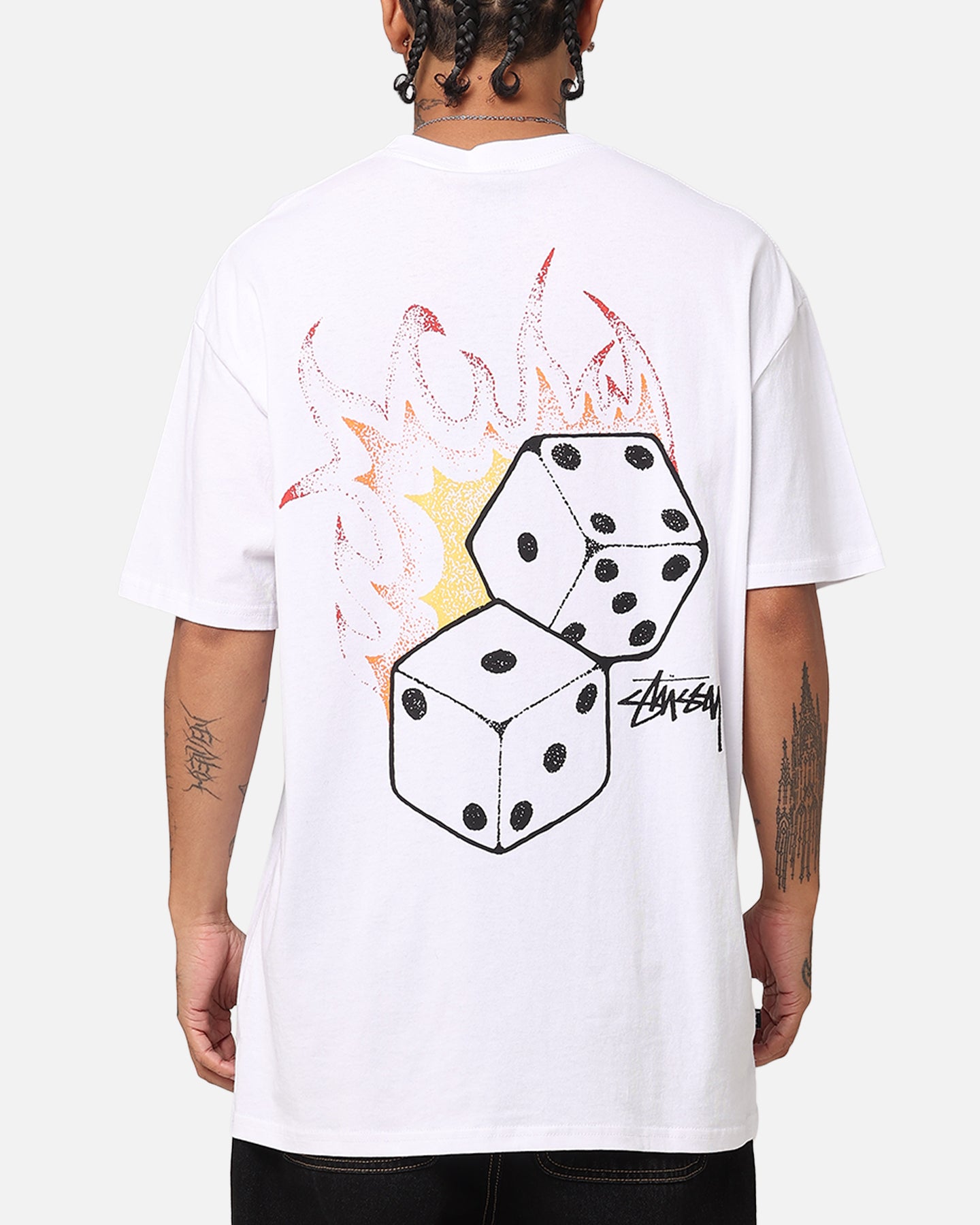 Stussy Fire Dice T-Shirt White | Culture Kings NZ