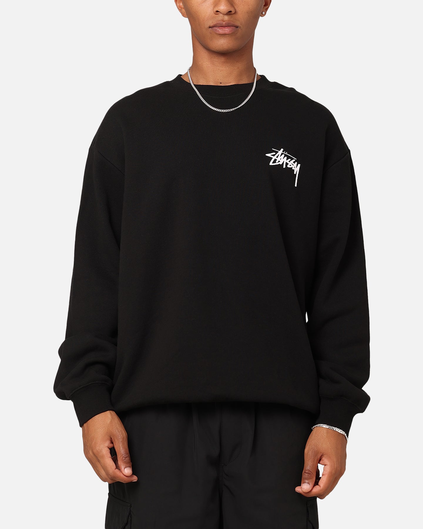 Stussy Fuzzy Dice Chenille Fleece Hoodie Black | Culture Kings NZ