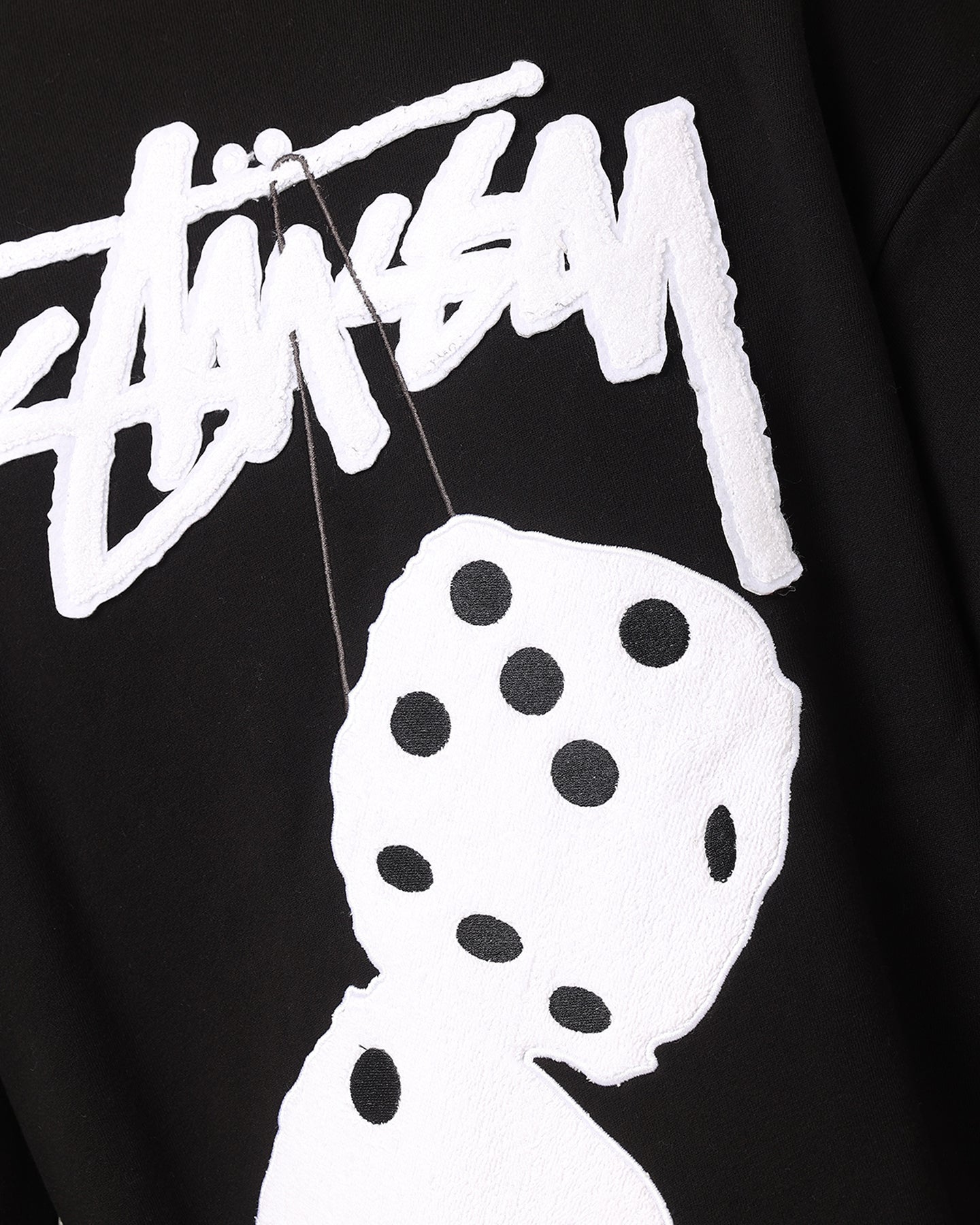 Stussy Fuzzy Dice Chenille Fleece Hoodie Black | Culture Kings NZ
