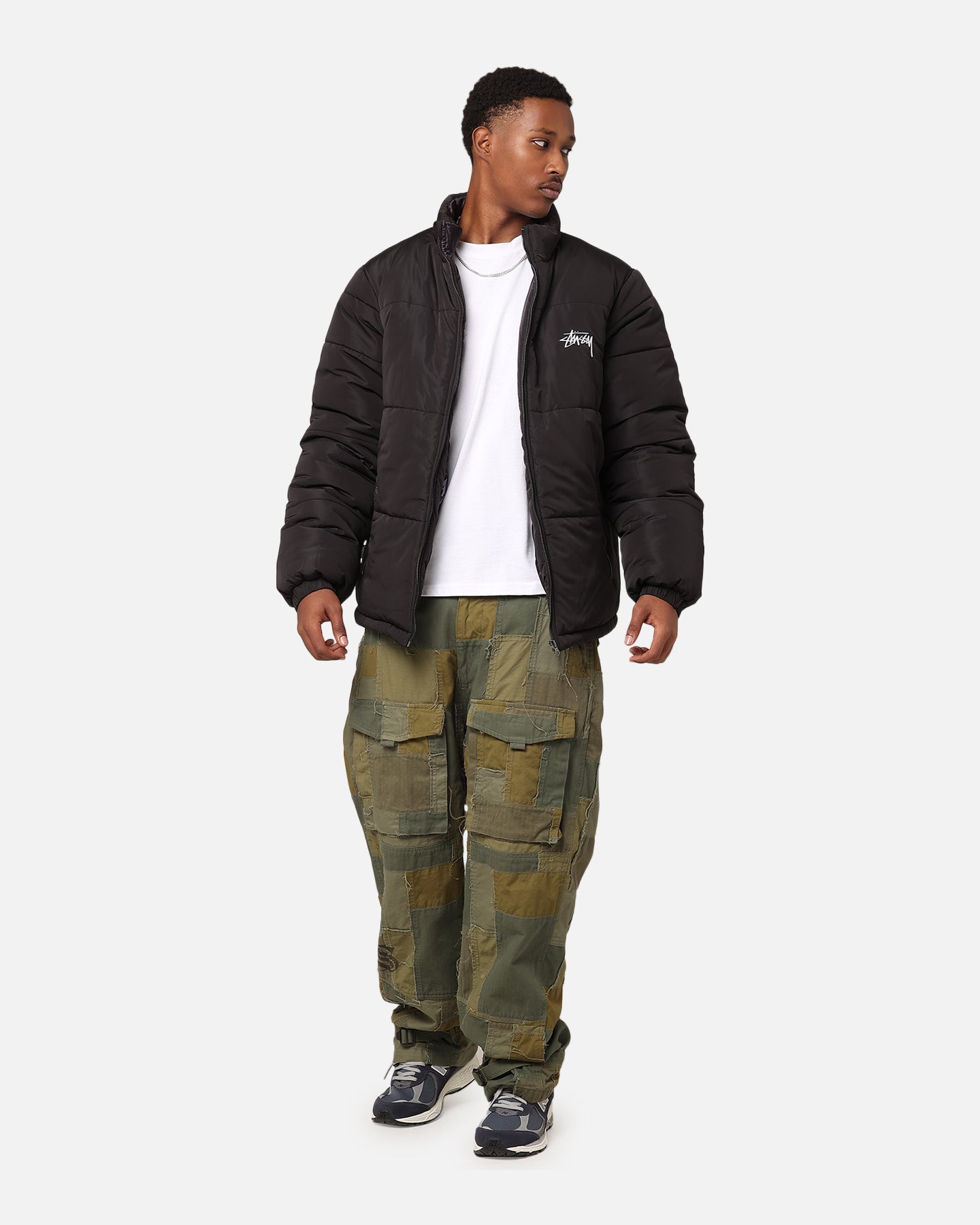 Stussy Stock 8 Ball Puffer Jacket Black | Culture Kings NZ