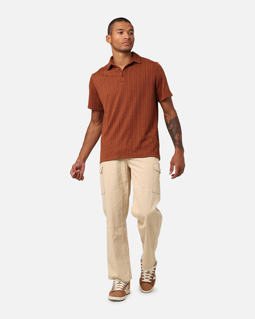 XXIII Herringbone Cable Polo Shirt Brown