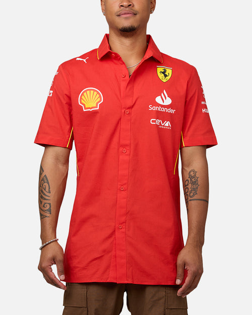 Puma X Scuderia Ferrari 2024 Team Button Up Shirt Burnt Red