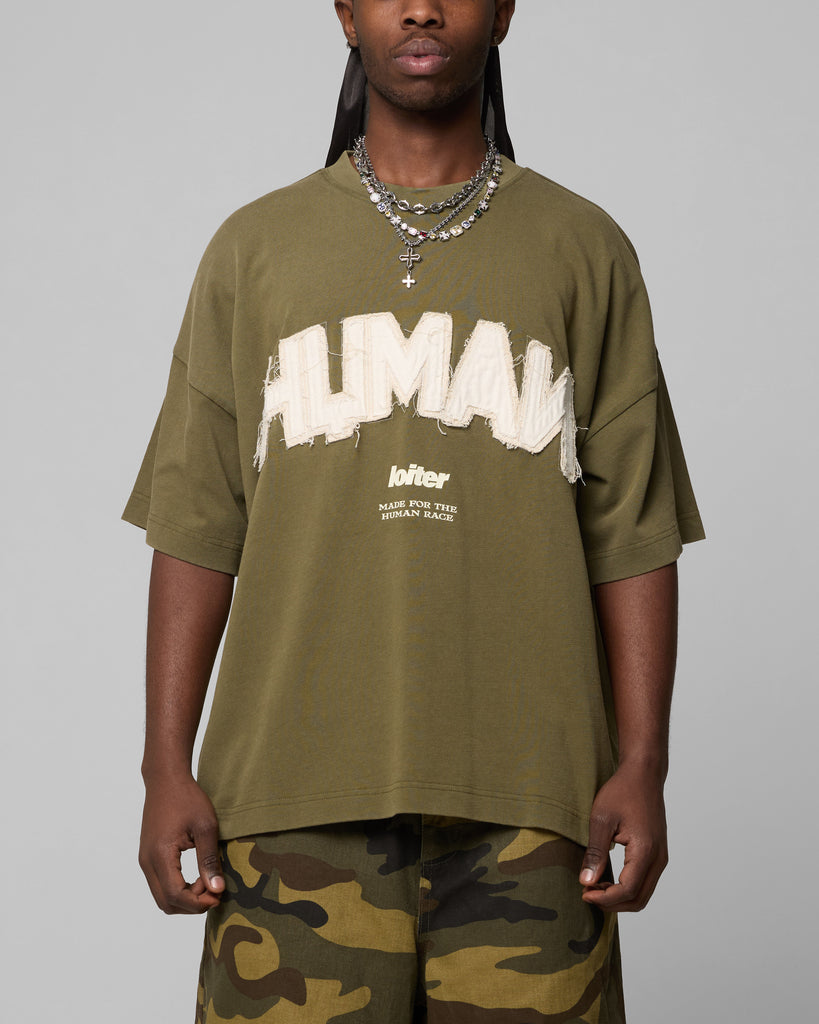 Loiter Human Box T-Shirt Vintage Khaki | Culture Kings NZ