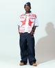 Loiter Riot Squad Button Up T-Shirt Blue Pin Stripe