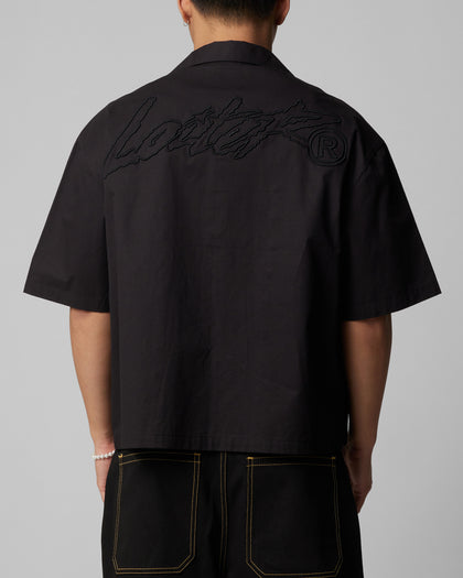 Loiter Riot Button Up Shirt Black