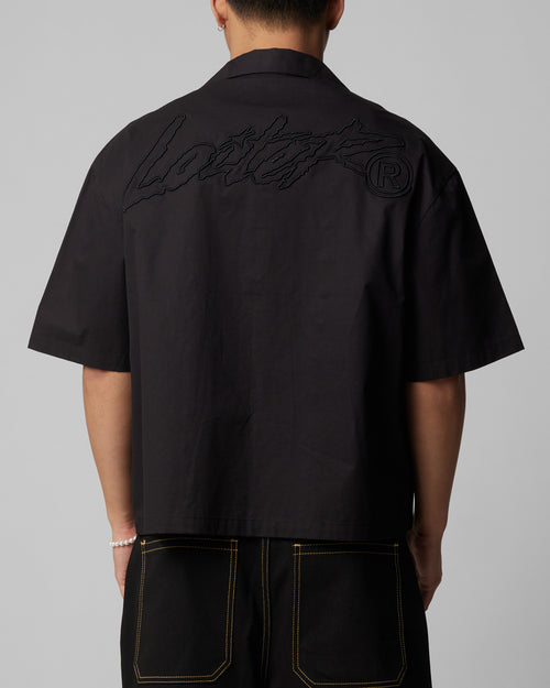 Loiter Riot Button Up Shirt Black