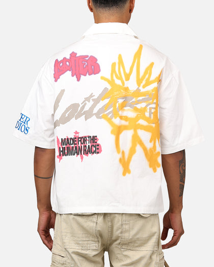 Loiter Scrap Book Button Up Shirt Off White
