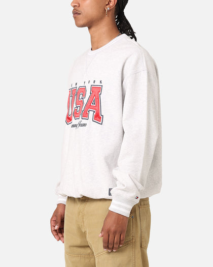 Tommy Jeans TJU Archive Games Team USA Crewneck Silver Grey Heather