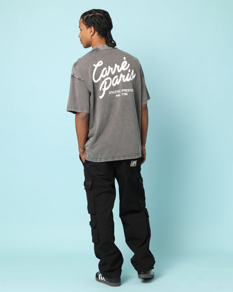 Carré Gorgeous Script Oversized T-Shirt Washed Charcoal | Culture Kings NZ