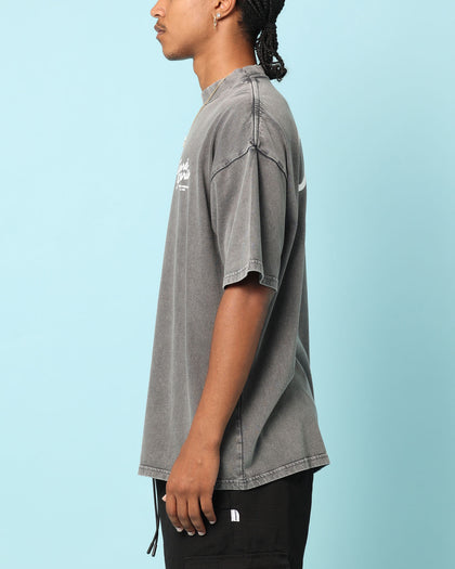 Carré Gorgeous Script Oversized T-Shirt Washed Charcoal