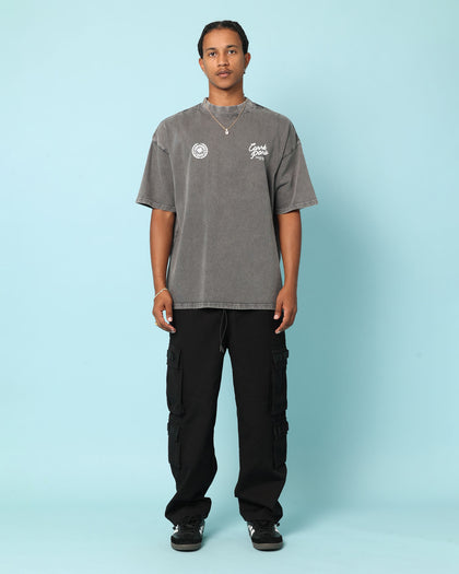 Carré Gorgeous Script Oversized T-Shirt Washed Charcoal