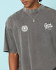 Carré Gorgeous Script Oversized T-Shirt Washed Charcoal