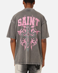 Saint Morta Wraith Crucifix T-Shirt Washed Charcoal