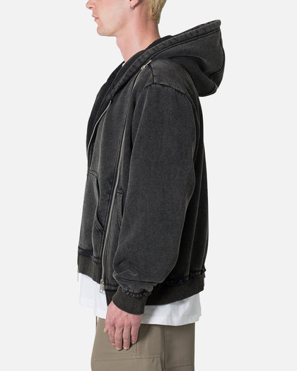 MNML Dual Zipper Hoodie Washed Black