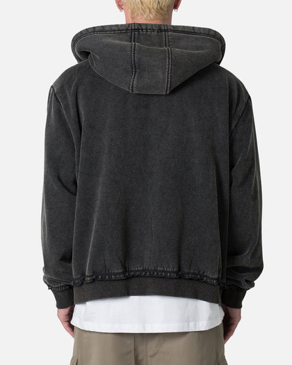 MNML Dual Zipper Hoodie Washed Black