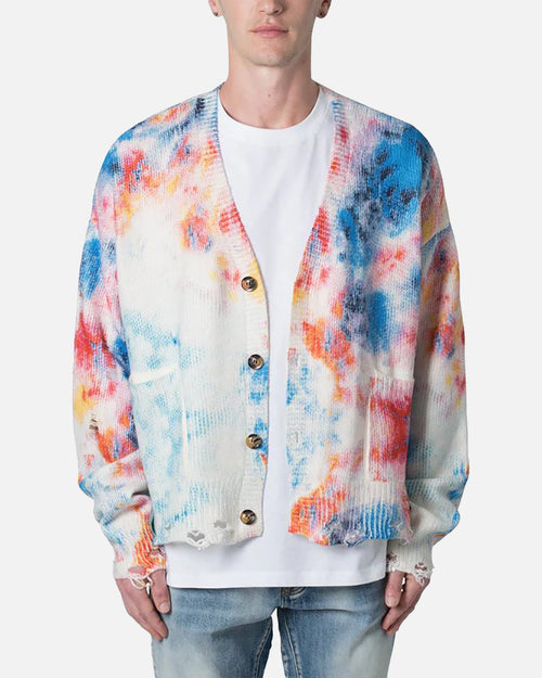 MNML Tie Dye Cardigan Sweater Multi