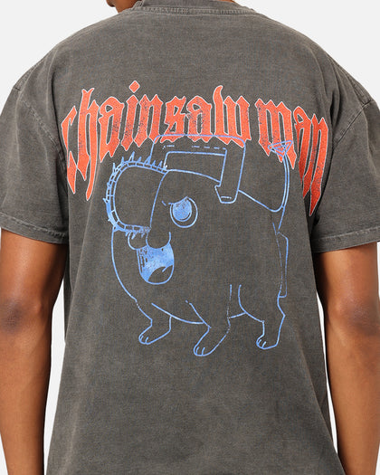 Goat Crew X Chainsaw Man Heavyweight T-Shirt Black Wash