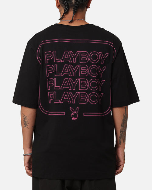 Playboy Neon Stack T-Shirt Black/Pink