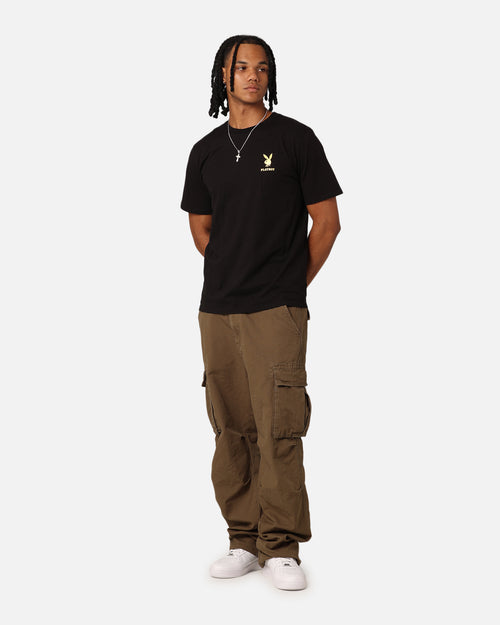 Playboy Linear Classic Bunny Stack T-Shirt Washed Black