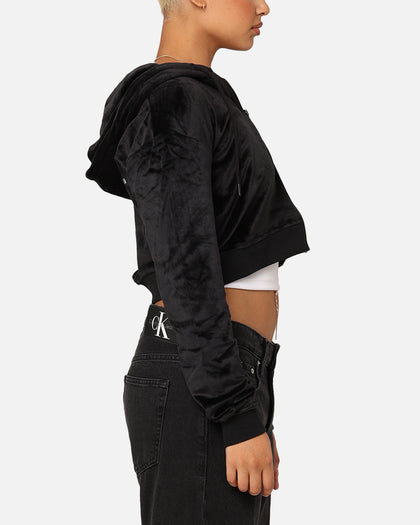 Playboy Women's Bunny O Velour Jacket Black