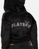 Playboy Women's Bunny O Velour Jacket Black