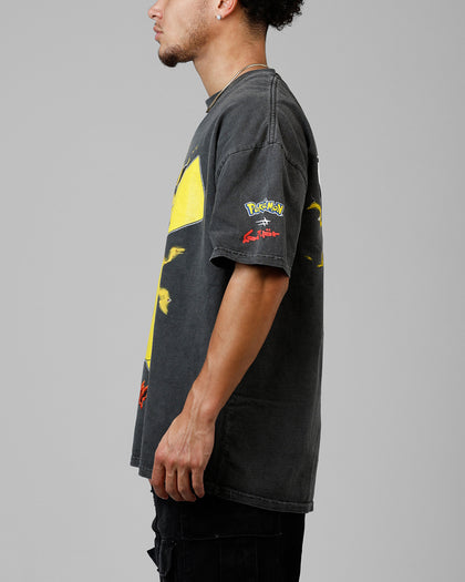 Pokémon By Loiter Pikachu Heavyweight T-Shirt Black Wash
