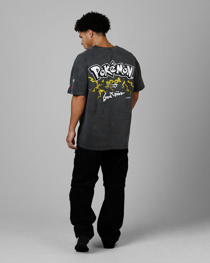 Pokémon By Loiter Pikachu Heavyweight T-Shirt Black Wash