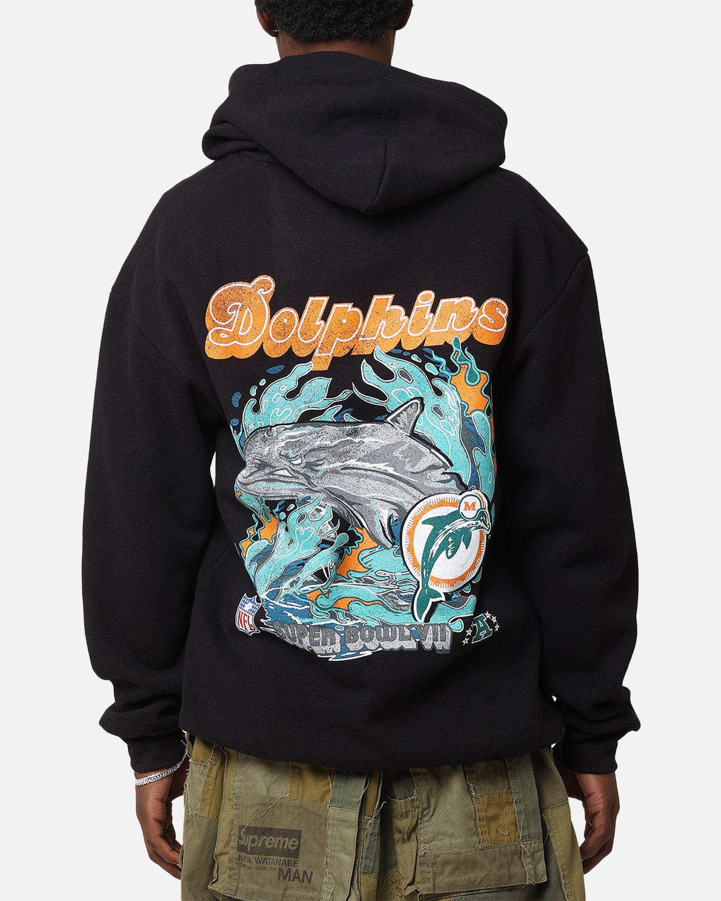 Mitchell & Ness Miami Dolphins 'Alter Ego' Flames Hoodie Faded