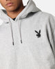 Playboy Logo Lockup Hoodie Grey Marle