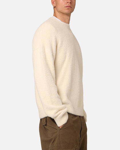 XXIII Crew Neck Fluffy Sweater Cream/White