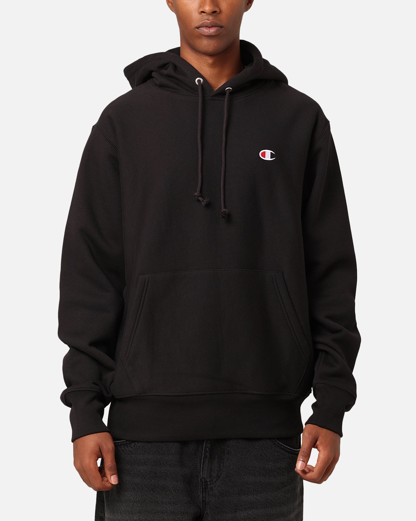 Champion Reverse Weave Small C Hoodie Black | Culture Kings NZ