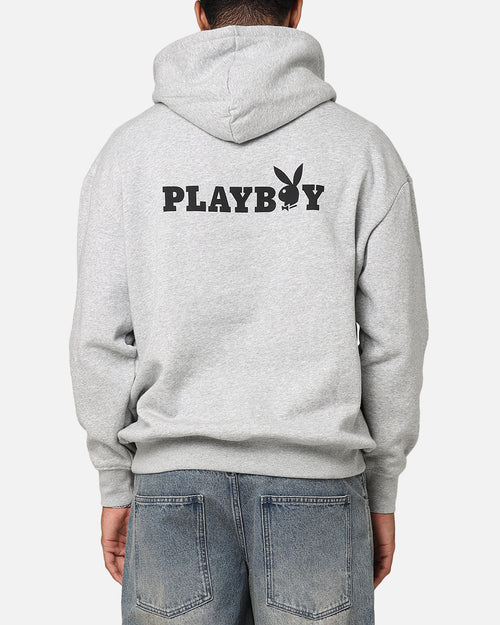 Playboy Logo Bunny O Hoodie Grey Marle