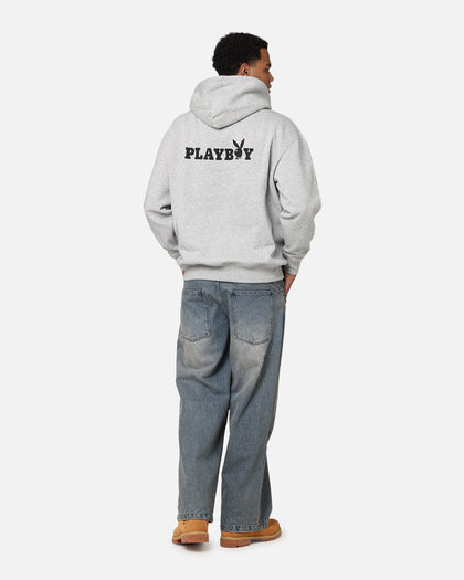 Playboy Logo Bunny O Hoodie Grey Marle