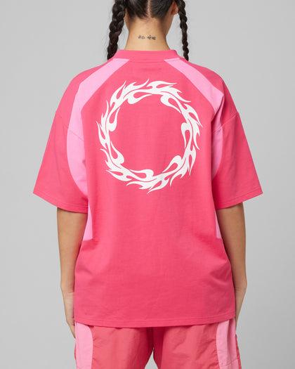 Loiter Subcultural Panel T-Shirt Pink