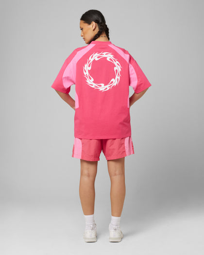 Loiter Subcultural Panel T-Shirt Pink