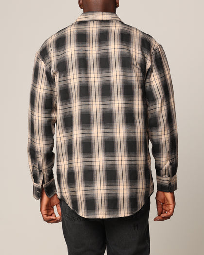 Saint Morta Icon Flannel Shirt Tan/Black