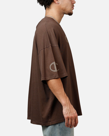 Champion Mega Jocktag Scrip T-Shirt Chocolate