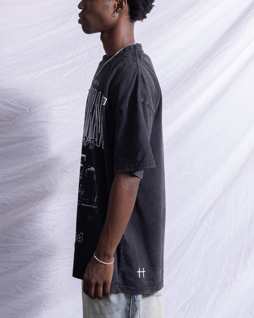 Saint Morta Melbourne Champions Racing T-Shirt Black Acidwash