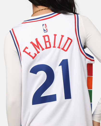 Nike Joel Embiid Philadelphia 76ers #21 City Edition 2024/25 Nike Dri-Fit NBA Swingman Jersey White